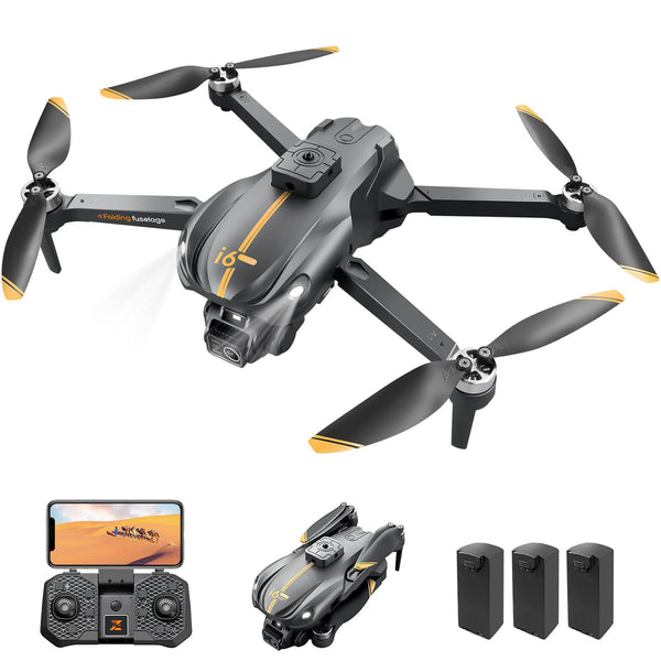 Mingfuxin drons ar kameru iesācējiem, FPV salokāms RC drons kvadrokopters bērniem un pieaugušajiem ar šķēršļu apiešanas funkciju, bezsuku motors, vienas pogas iedarbināšana/izslēgšana, 360° pagrieziens