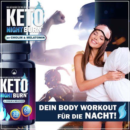 JAUNUMS: Saint Nutrition® KETO NIGHT BURN - Apetītes nomācējs ar melatonīnu 0,5 mg un holīnu naktij - Vielmaiņas formula ārkārtīgi ātrai un beidzot - uzlabota formula sievietēm un vīriešiem