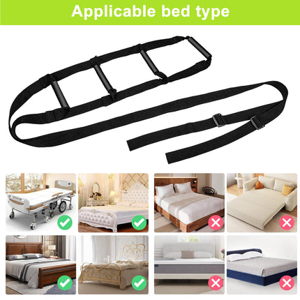 VOSSOT gultas kāpņu pacelšanas palīglīdzeklis, gultas margu palīgrokturis, regulējamas gultas kāpnes, virvju kāpnes, gultas atbalsta ierīces, regulējamas ar pirkstu trenažieri vecāka gadagājuma cilvēkiem, slimniekiem, invalīdiem, 232 cm × 18 cm