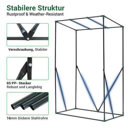 Ohuhu tomātu siltumnīca, augstākās kvalitātes plastmasas siltumnīca, maza, ar PE pārsegu, tomātu mājas siltumnīca, balkons optimālai augu augšanai, stabila, balta, 100x50x152 cm