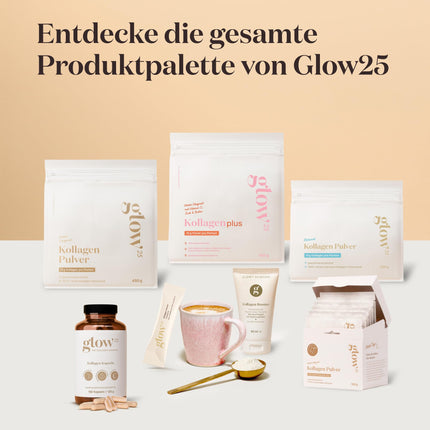 Glow25® kolagēna pastiprinātāja krēms [50 ml] | Sejas krēms | ar hialuronskābi un C vitamīnu | pārbaudīta kvalitāte