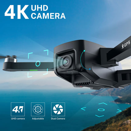 T18S GPS drons ar 4K kameru pieaugušajiem, TEEROK 5G pārraides FPV drons 500m RC kvadrokopters ar automātisku atgriešanos, sekojiet man, bezsuku motors, žestu vadība, 2 baterijas