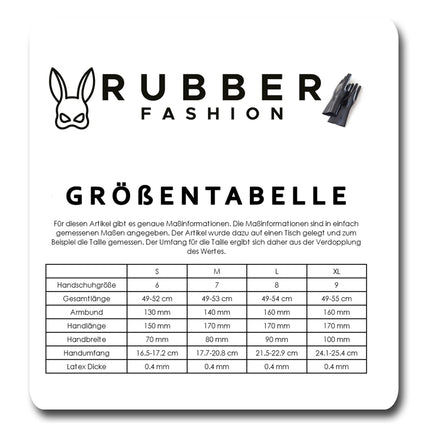 Rubberfashion lateksa cimdi, gari, gumijas cimdi - elkoņa - Lateksa cimdi, gari, sievietēm un vīriešiem, pāris, caurspīdīgi, 0,4 mm, XL