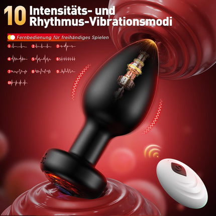 Tagnaff Analplugs 3-Set, Analplug# für Frauen Männer mit Vibration 10 Modi, Silikon Anal Plugs Butt Plug für den Mann Analvibratoren für Frau Buttplug Anfänger/Profis Anal Toys Sexspielzeug Butplug