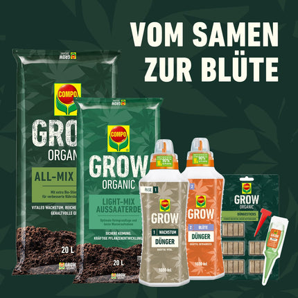COMPO GROW augšanas mēslojums īpašām kultūrām - Mēslojums lietošanai iekštelpās un ārā - Īpašs mēslojums augšanas fāzei - Minerāls - 500 ml, zaļš