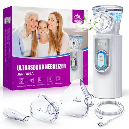 AU YAT inhalators, uzlādējams USB C inhalators bērniem ar pārnēsājamu dizainu, īpaši kluss inhalators, efektīvs smidzinātāja inhalators bērniem, atrodoties ceļā