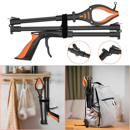 Kekoy 81 cm salokāms greifers ar gaismu, greifers senioriem, atkritumu knaibles, neslīdošs žoklis, ērts gumijas rokturis, pacelšanas palīglīdzeklis senioriem, magnētisks āķis atkritumu knaiblēm, rokas pagarinājums