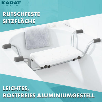KARAT vannas sēdeklis, sēdekļa pamatne vannai, neslīdoša, slodzes izturība 100 kg, regulējama 78-86 cm, vannas krēsls, dušas sēdeklis pieaugušajiem un senioriem, vannas pamatne Levi