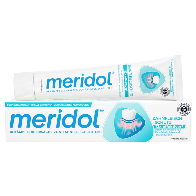 Meridol zobu pasta 2x75ml - Zobu pasta cīnās pret gingivītu, antibakteriāla iedarbība