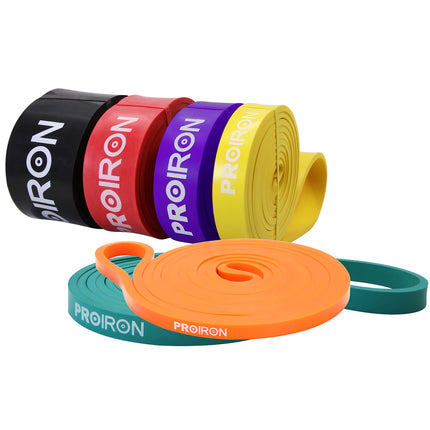 PROIRON pretestības lentes, pretestības lentu komplekts spēka treniņiem, pievilkšanās fitnesa lentes, spēka treniņu lentes fitnesam/sportam/muskuļu veidošanai/pievilkšanās vingrinājumiem/jogai/krosfitam - ONE dzeltena (18-31 kg)