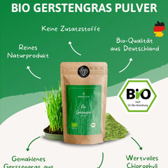 Bioloģisks miežu zāles pulveris 500g | smalki samalts miežu zāles pulveris| Sertificēta bioloģiskā kvalitāte | Lielisks papildinājums smūtijiem, sulām, zeltainajam pienam, mēness pienam un citiem produktiem. | Silta daba