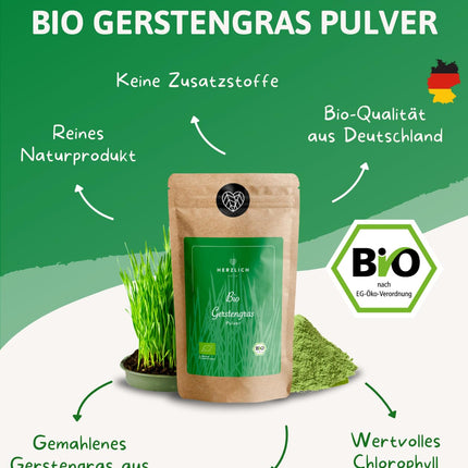 Bioloģisks miežu zāles pulveris 500g | smalki samalts miežu zāles pulveris| Sertificēta bioloģiskā kvalitāte | Lielisks papildinājums smūtijiem, sulām, zeltainajam pienam, mēness pienam un citiem produktiem. | Silta daba