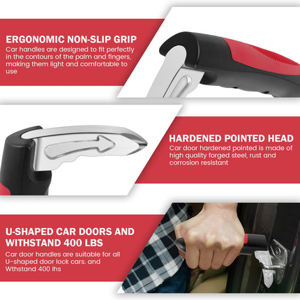2 Stück Auto Ausstiegshilfe Senioren Tragend 400lbs Multifunktional Grip Helfer Auto Notfallhammer Auto Mobilitätshilfe Auto Griff Assistent Einstiegshilfe Auto Griff für Senioren Behindert (Rot)