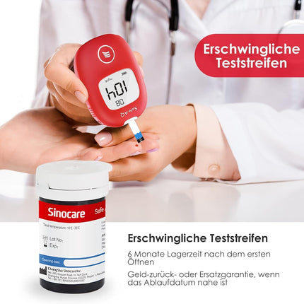 Sinocare asins glikozes testa strēmeles 50 tikai Safe AQ Smart asins glikozes mērītājam (nav iekļautas komplektā)