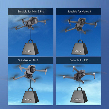 VGEBY Drone Airdropper, RC Drone Airdropper 500 metru tālvadības dronu kravas atbrīvošanas sistēma, dronu transportēšanas ierīce 4 Pro, Mavic 3 Air 3 F11 kāzu ballītei