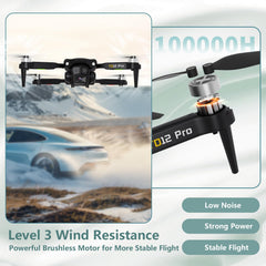 Toladrone drons ar kameru 1080P, drons ar bezkontaktu motoru, augstuma noturēšana, bezgalvas režīms, 2 kameras, salokāmi FPV droni, RC kvadrokopteris iesācējiem, TD12Pro