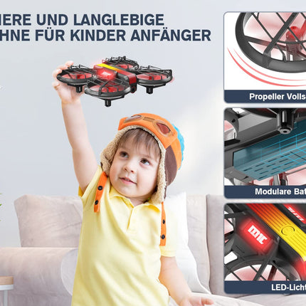 Mini drons ar kameru HD 720P bērniem, RC drona kvadrokopters ar FPV WiFi pārraidi, 2 baterijām, augstuma noturēšanu, žestu vadību, lidojuma trajektoriju un 3D apgriežamu rotaļlietu dāvanas zēniem un meitenēm iesācējiem