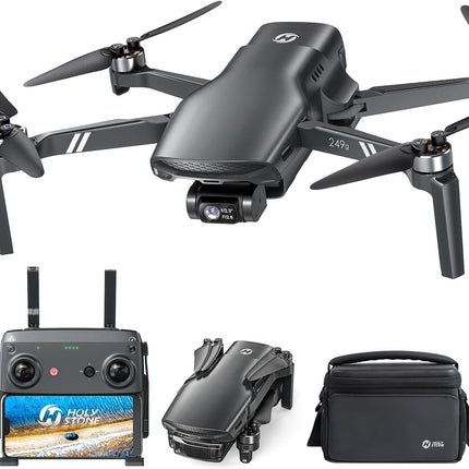 Holy Stone HS900 GPS drons ar 4K kameru pieaugušajiem, 3 asu bezkontaktu stabilizators, 48MP fotoattēli, 6 km pārraide, 30 minūšu lidojuma laiks, vizuālā izsekošana, QuickShots, kameras drons iesācējiem, svars zem 249 g C0