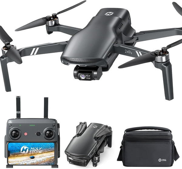 Holy Stone HS900 GPS drons ar 4K kameru pieaugušajiem, 3 asu bezkontaktu stabilizators, 48MP fotoattēli, 6 km pārraide, 30 minūšu lidojuma laiks, vizuālā izsekošana, QuickShots, kameras drons iesācējiem, svars zem 249 g C0