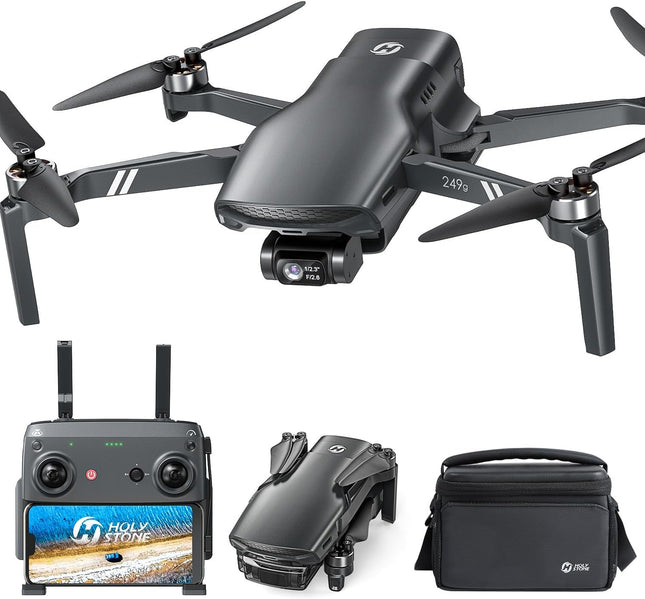Holy Stone HS900 GPS drons ar 4K kameru pieaugušajiem, 3 asu bezkontaktu stabilizators, 48MP fotoattēli, 6 km pārraide, 30 minūšu lidojuma laiks, vizuālā izsekošana, QuickShots, kameras drons iesācējiem, svars zem 249 g C0