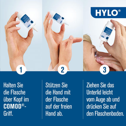 HYLO GEL acu pilieni sausām acīm, ilgstošas ​​iedarbības, ar hialuronskābi, dubultiepakojumā 2x10 ml