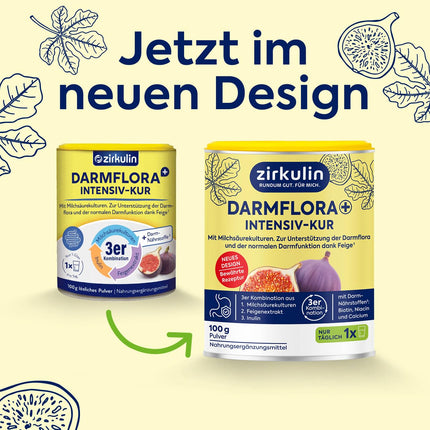 Zirkulin Darmflora Plus 100g pulveris – uztura bagātinātājs veselīgas zarnu mikrofloras atbalstam – ar B3, B7 vitamīniem, kalciju un biotīnu – piemērots kā kūrbbarības līdzeklis vai ilgtermiņa uztura bagātinātājs