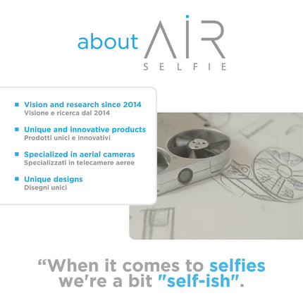 AIR NEO by AirSelfie — kabatas izmēra gaisa kamera ar automātisko lidojuma funkciju, mini drons brīvroku fotoattēliem un video uzņemšanai, 12 MP kamera augstas izšķirtspējas fotoattēliem un 2K video, zilā krāsā