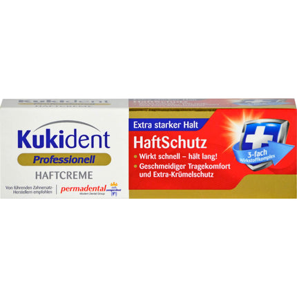 Kukident Professional līmējošais krēms - līmējoša aizsardzība protēzēm, īpaši spēcīga fiksācija - ātra, ilgstoša iedarbība - 1 x 40 g
