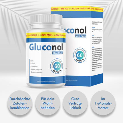 Gluconol kapsulas - atbalsts ikdienas dzīvē - 1x Satur 60 kapsulas