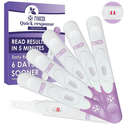 6 grūtniecības testi, ātrais grūtniecības tests, agrīna grūtniecības testa jutība, individuāli noslēgts iepakojums, agrīna grūtniecības tests, ātra noteikšana 3 minūtēs (violets)