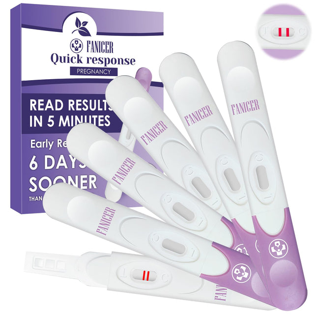 6 grūtniecības testi, ātrais grūtniecības tests, agrīna grūtniecības testa jutība, individuāli noslēgts iepakojums, agrīna grūtniecības tests, ātra noteikšana 3 minūtēs (violets)