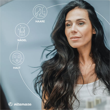 Augstas devas biotīns 10 000 mcg + selēns + cinks matu augšanai, ādai un nagiem, 365 vegānas tabletes 1 gadam, uztura bagātinātājs bez piedevām, ražots Vācijā