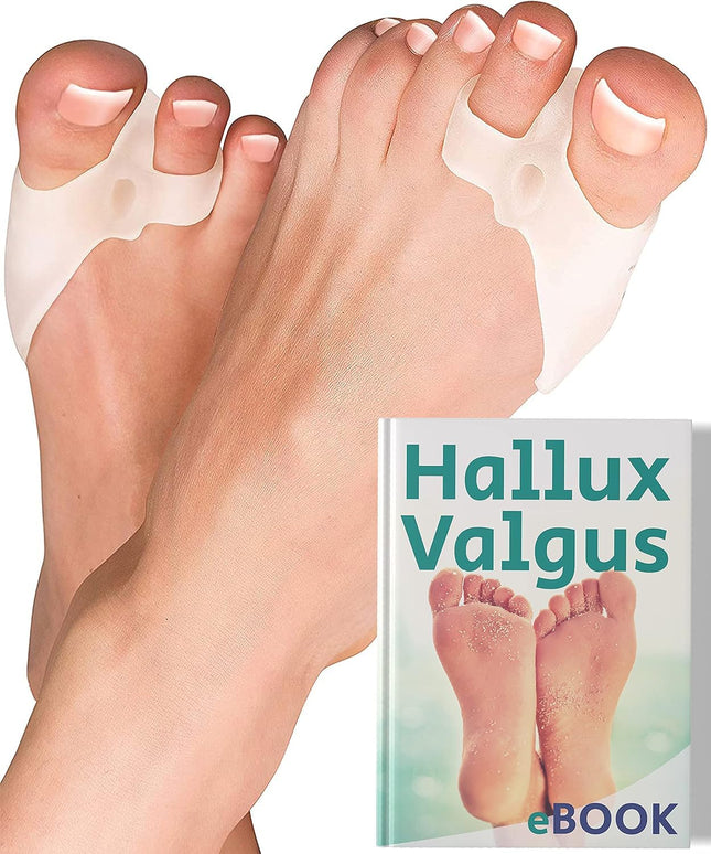YOGAMEDIC 6 daļu pirkstu atdalītājs, hallux valgus korekcijas komplekts, pirkstu aizsargs - 0% BPA hallux gēla šinas pirksta korekcija, āmura pirksta spilventiņa gredzens - silikona gēla pirkstu atdalītājs sievietēm un vīriešiem, viens izmērs der visiem