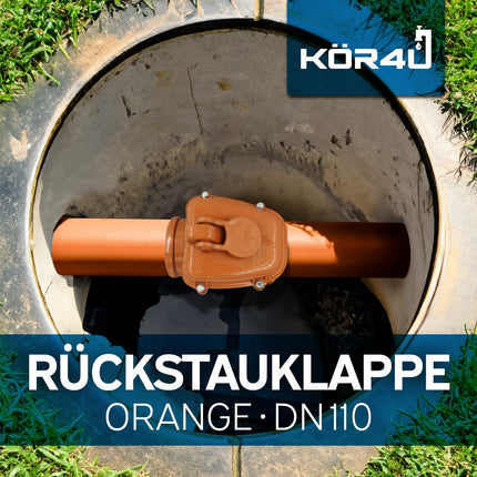 kör4u pretvārsts DN 110, oranžs, notekūdeņiem, aizsardzība pret žurkām, pretvārsts (DN 110)