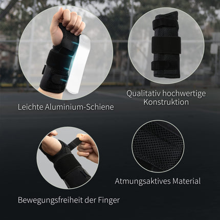 BraceUP plaukstas locītavas balsts ar metāla kreiso un labo roku - plaukstas locītavas ortoze, plaukstas saites, tendinīta ārstēšanai (S/M, labā roka)