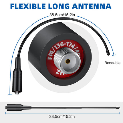 JUCJET 771 radio antena, SMA-F rācijas antena, saderīga ar rāciju BF-888S UV-5R (2 gab.)