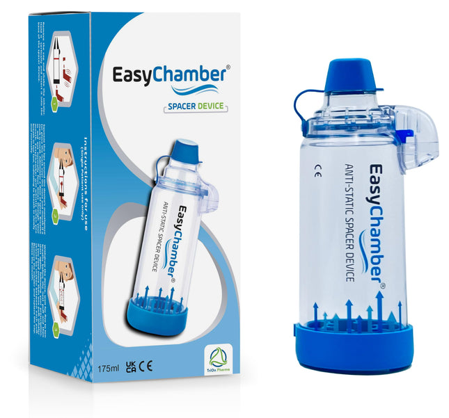 EasyChamber antistatiska inhalatora starplikas ierīce, lietošanai ar dozēto inhalatoru, bez BPA un lateksa - inhalācijas palīglīdzeklis - starplikas ierīce