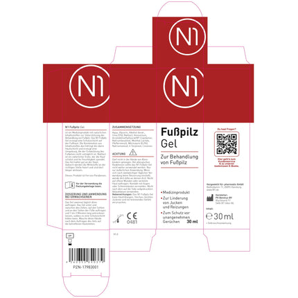 N1 gels pret sportista pēdu 30 ml - medicīniska ierīce - mazina niezi un aizsargā pret nepatīkamām smakām - krēms pret sportista pēdu ar aktīvo vielu Natilact - spēcīgs līdzeklis pret sportista pēdu
