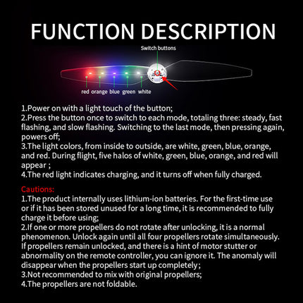 LICHIFIT propelleri ar LED gaismām DJI Mavic 3 Pro/Classic/Cine dronam - zibspuldzes lāpstiņas, gaismu izstarojoši propelleri, nakts lidojuma piederumi