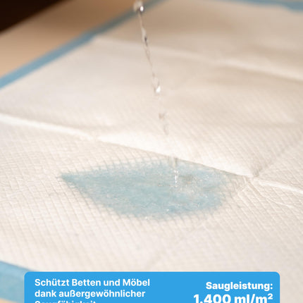 ViaMol® Premium vienreizējās lietošanas ieliktņi urīna nesaturēšanai – 25 x pārtinamie ieliktņi – mīksti un ērti, absorbējoši 1400 ml/m² – Premium medicīniskie ieliktņi 60x90 cm, 5 slāņu