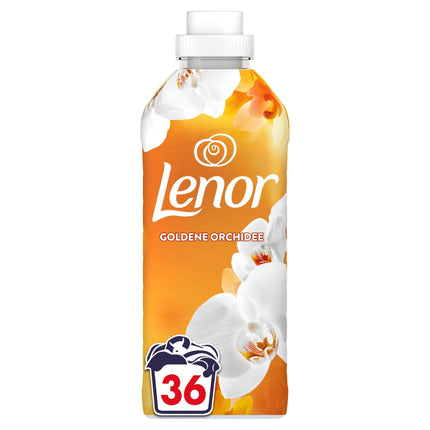 Lenor veļas mīkstinātājs 36 mazgāšanas reizēm, zelta orhideja, 24 stundu svaiguma sajūta dušā, ar aktīvu smakas kontroli