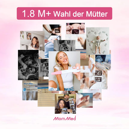 MOMMED 5 X grūtniecības tests, individuāli noslēgts iepakojums, agrīna grūtniecības tests, HCG testa jutība 25 mSV, grūtniecības tests, ātra noteikšana 3 minūtēs, 5 gabali