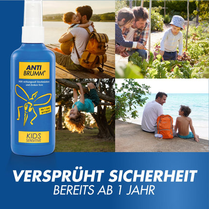 Anti Brumm Kids Sensitive pumpja aerosols, 75 ml: Uzticama aizsardzība pret odiem un ērcēm, īpaši bērniem no viena gada vecuma, odu aerosols ar ikaridīnu