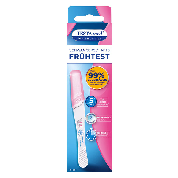 TESTAmed® DIAGNOSTICS agrīnās grūtniecības tests, grūtniecības tests nodrošina ticamu testa rezultātu, kas pārsniedz 99%.