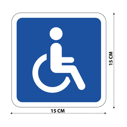 1x magnētiska zīme ratiņkrēsla lietotājam 15x15cm + 2x uzlīme invalīdu zīmei ar magnētisko foliju automašīnas ratiņkrēslam no STROBO