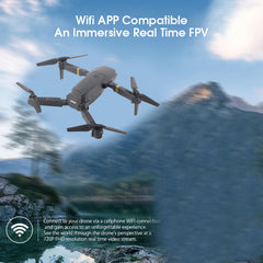 WIFI drons, E58, salokāma 4K aerokamera, tālvadības kvadrokopters, 3,7 V, 600 mAh litija jonu akumulators, tālvadības kvadrokoptera dubultā kamera ar LED apkārtgaismu, dāvanu izvēle zēniem un meitenēm