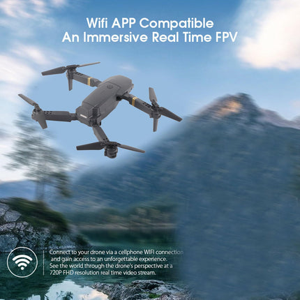 WIFI drons, E58, salokāma 4K aerokamera, tālvadības kvadrokopters, 3,7 V, 600 mAh litija jonu akumulators, tālvadības kvadrokoptera dubultā kamera ar LED apkārtgaismu, dāvanu izvēle zēniem un meitenēm