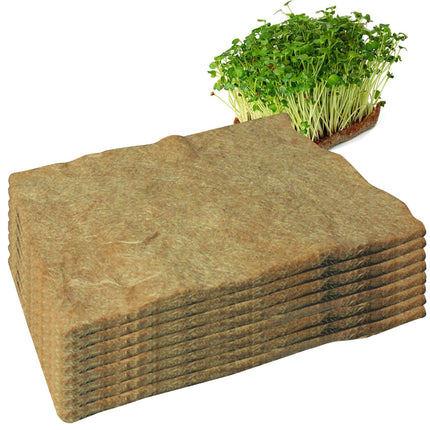 NASSMOSSE Micro Greens stādīšanas paklājiņš, 8 kaņepju paklājiņi mikrozaļumu audzēšanai, 25,4 x 50,8 cm, mikrozaļumu audzēšanas komplekts, organisko sēklu dīgšanas augšanas paklājiņš, džutas paklājiņš, sēklu sākuma paplātēm