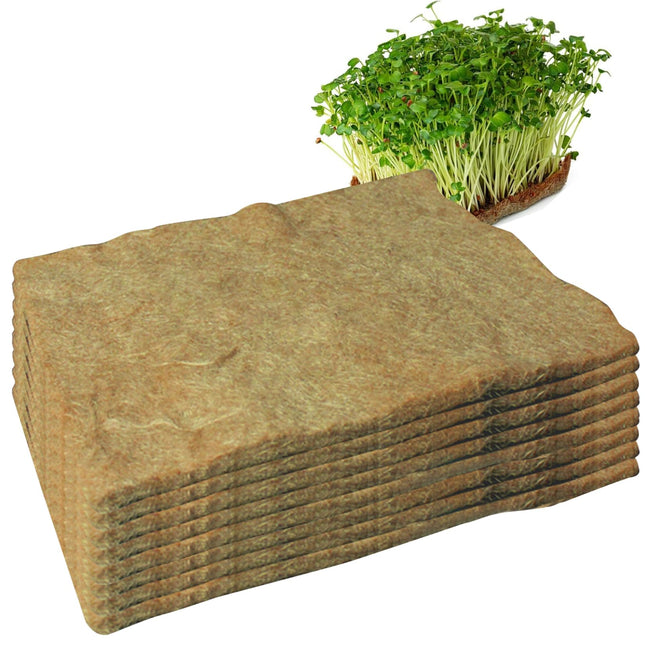 NASSMOSSE Micro Greens stādīšanas paklājiņš, 8 kaņepju paklājiņi mikrozaļumu audzēšanai, 25,4 x 50,8 cm, mikrozaļumu audzēšanas komplekts, organisko sēklu dīgšanas augšanas paklājiņš, džutas paklājiņš, sēklu sākuma paplātēm