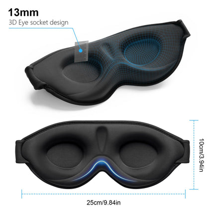 Gritin miega maska ​​sānu gulētājiem, 3D acu kontaktligzdu miega maska ​​ar regulējamu elastīgu siksnu, gaismu bloķējoša un elpojoša, ērta un ergonomiska acu maska ​​vīriešiem un sievietēm, 2 ausu aizbāžņu pāri
